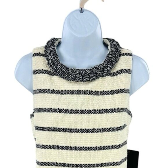 Tuckernuck NEW Navy Stripe Tweed Sleeveless Crew Neck Jackie Mini Dress Size XL - Picture 4 of 10